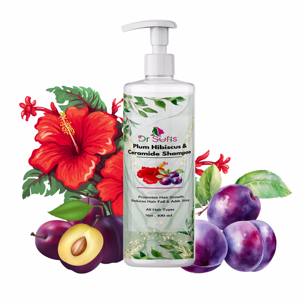 plum hibiscus ceramide shampoo for dry hair
