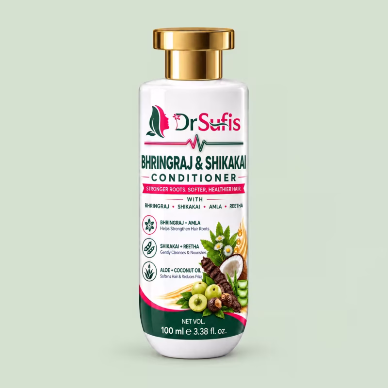 Bhringraj & Shikakai Hair Strengthening Conditioner for Healthy Growth, Frizz Control & Shine
