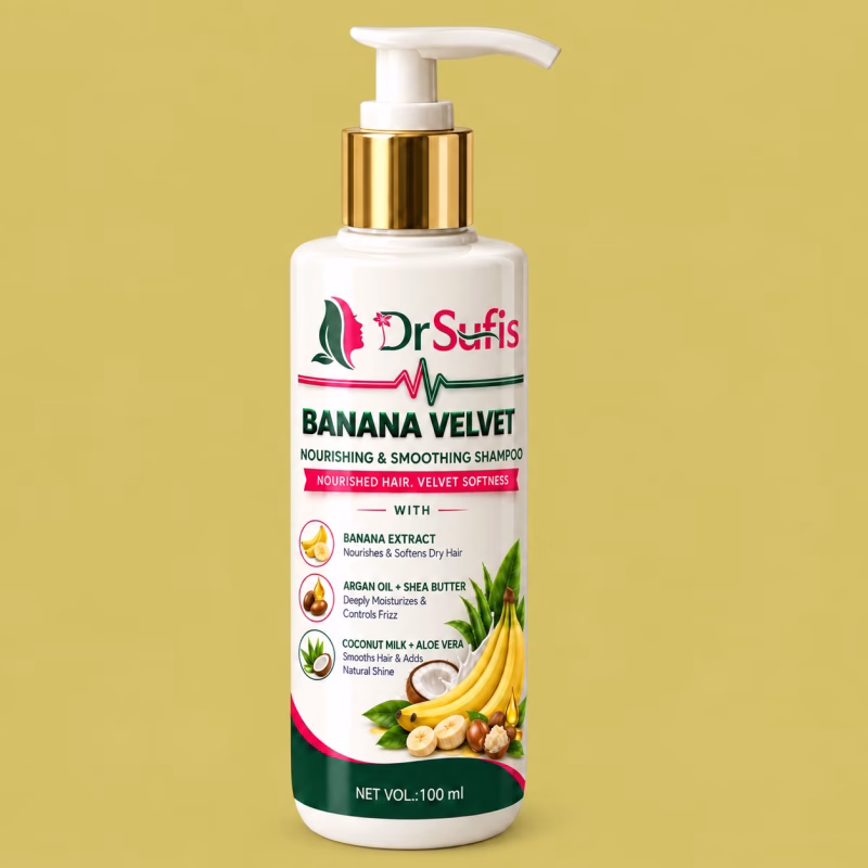 Dr Sufis Banana Shampoo for Deep Nourishment & Frizz Control