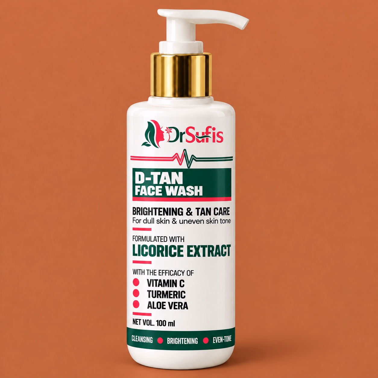 Dr Sufis D-Tan Face Wash for Tan Removal Tan Removal and Brightening Formula