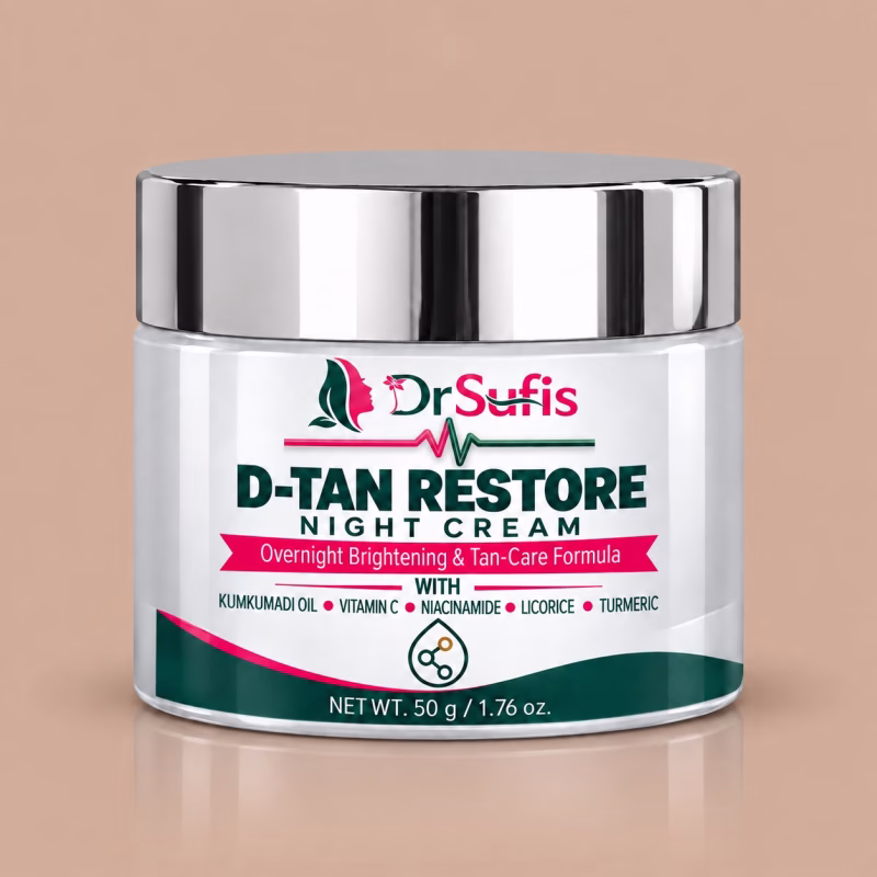 Dr Sufis De-Tan Night Cream for Uneven Tone | Overnight Brightening & Tan-Care Formula