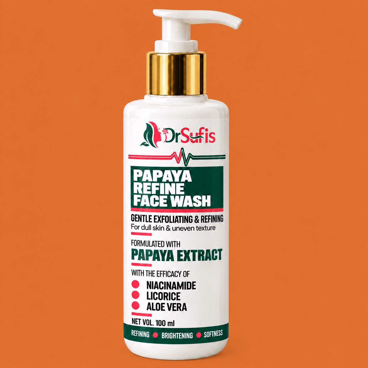 Dr Sufis Gentle Exfoliating Skin Refining Papaya Face Wash Glowing Skin
