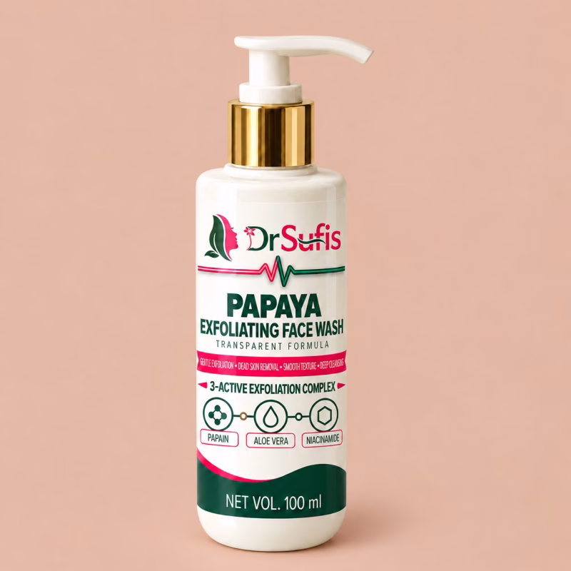 Dr Sufis Gentle Exfoliating & Skin-Refining Papaya Face Wash for Glowing Skin