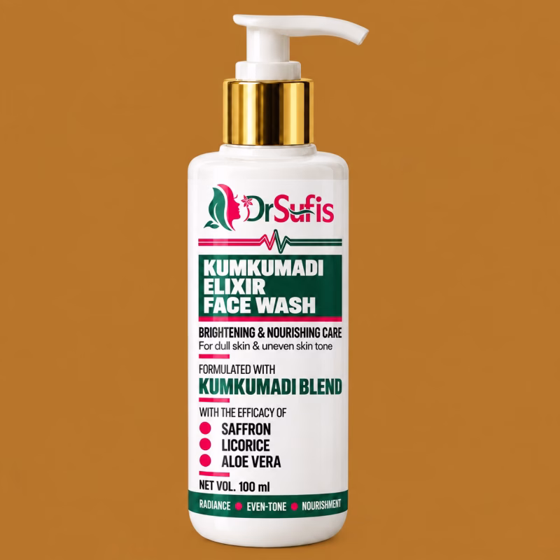 Dr Sufis Kumkumadi Face Wash for Glowing Skin Brightening & Nourishing Formula