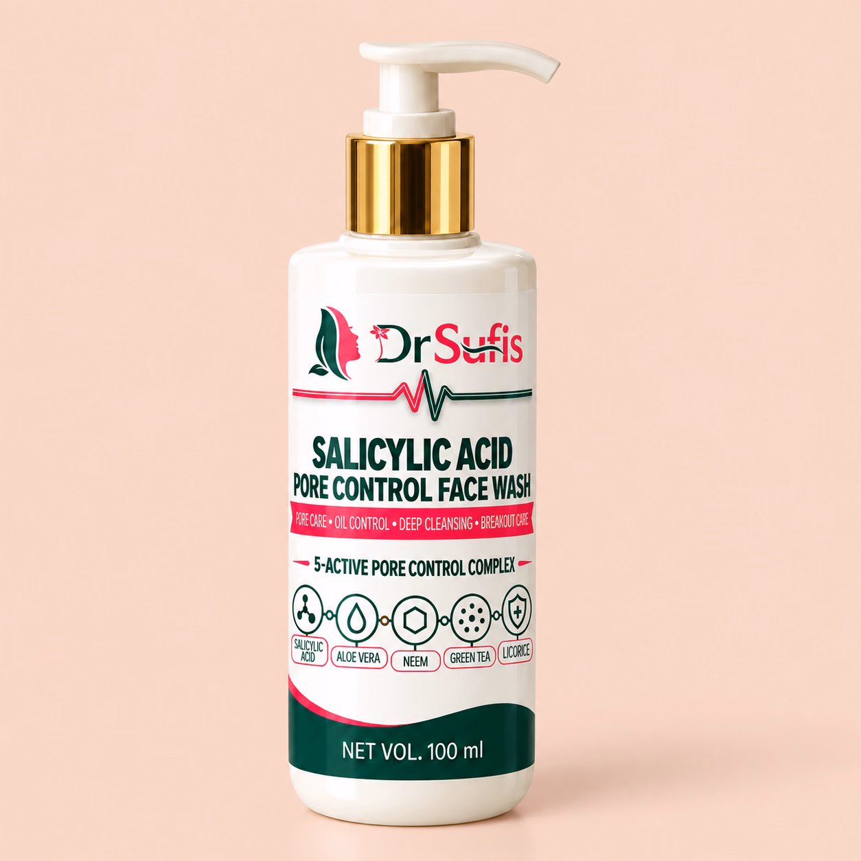 Dr Sufis Salicylic Acid Face Wash for Oily Skin Pore Cleansing & Oil Control Formula