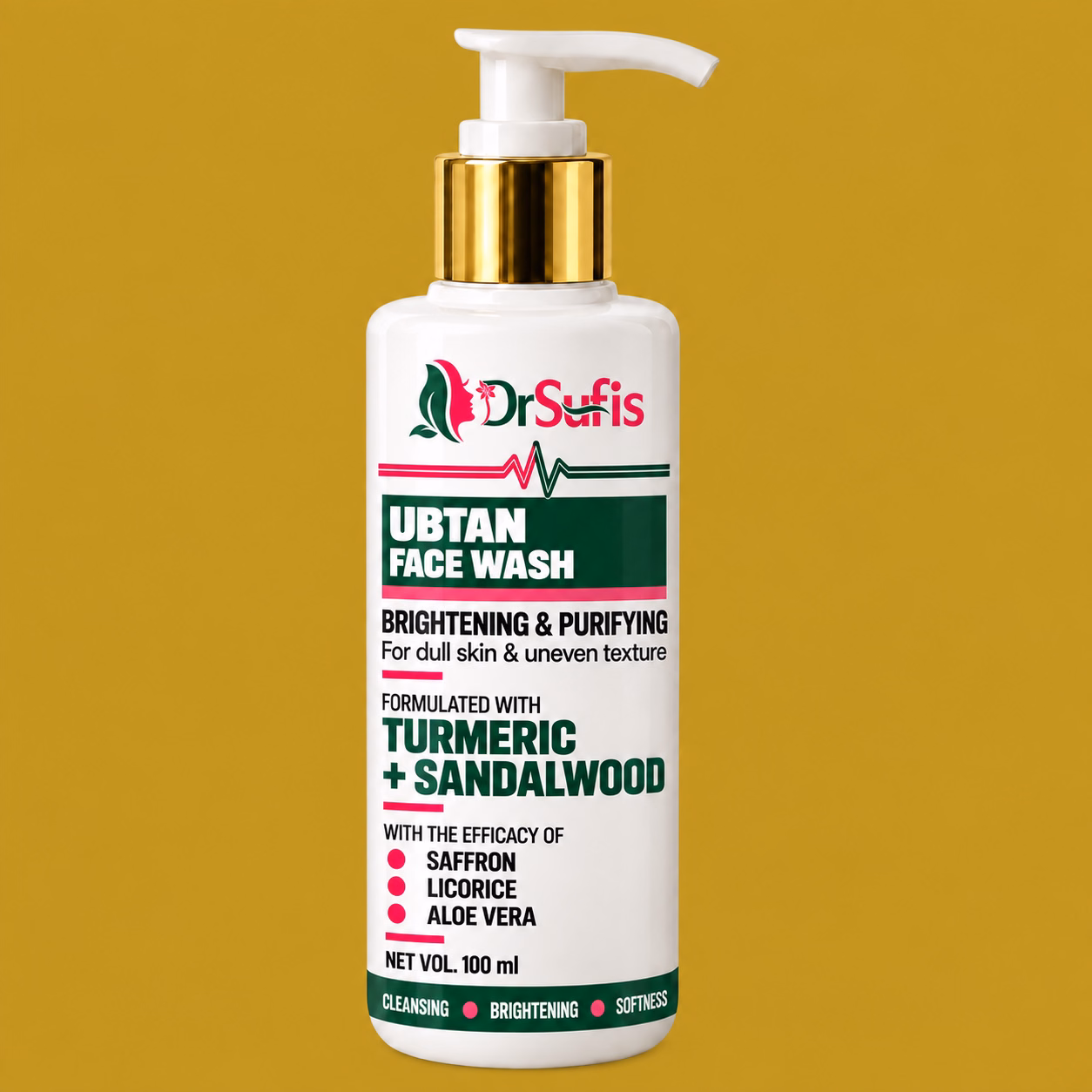 Dr Sufis Ubtan Face Wash for Glowing Skin, Brightening & Oil Control