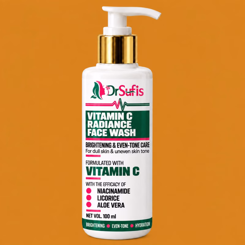 Dr Sufis Vitamin C Face Wash for Glowing Skin Brightening and Even Tone Formula