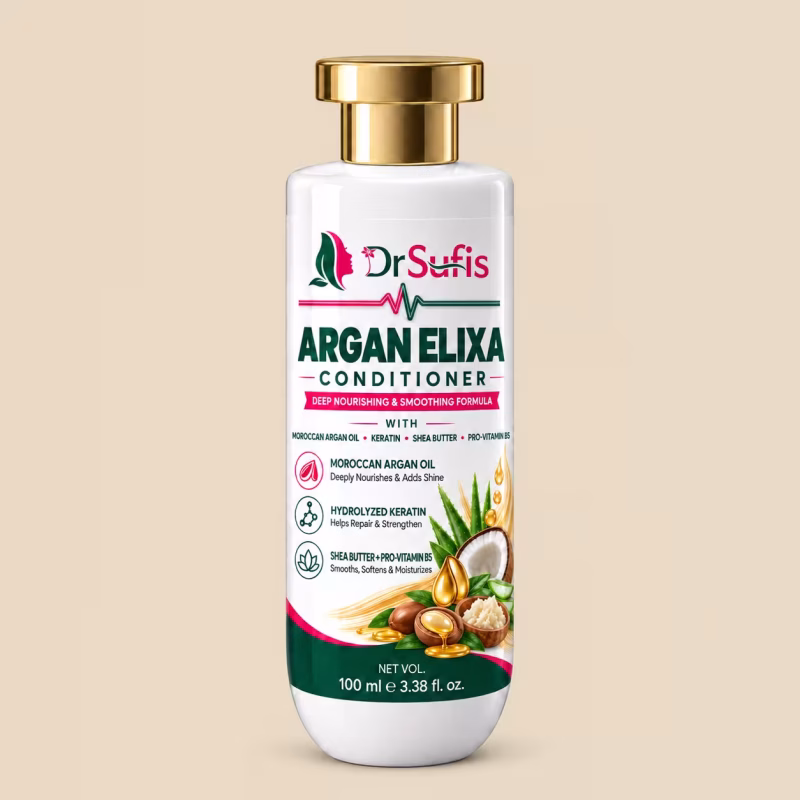 Moroccan argan conditioner for deep moisture, frizz control and silky shine