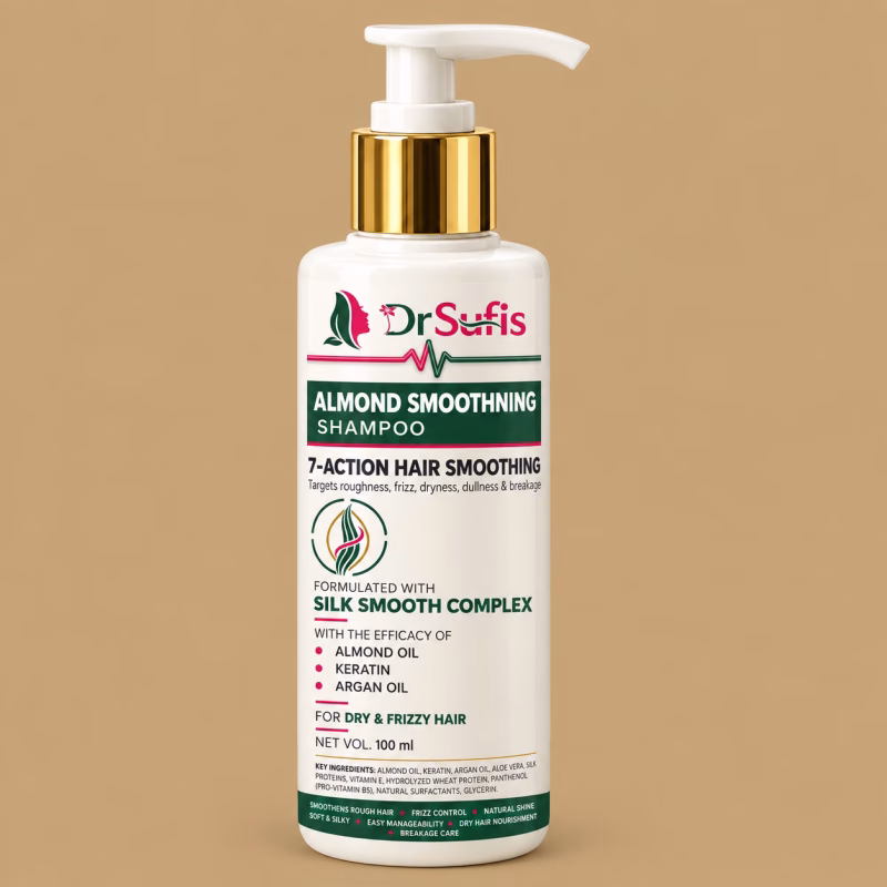 Dr Sufis Almond Smoothening Shampoo for Dry & Frizzy Hair With Keratin & Argan Oil