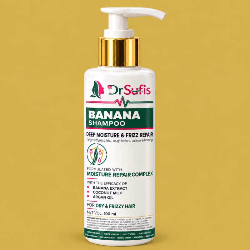 Dr Sufis Banana Shampoo for Deep Nourishment & Frizz Control