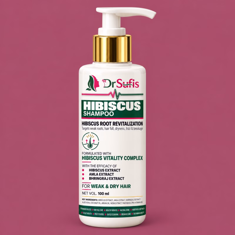 Dr Sufis Hibiscus Shampoo for Hair Fall, Frizz Control & Shine