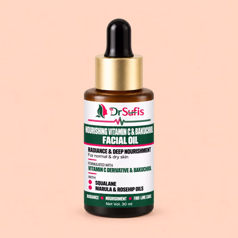 Dr Sufis Vitamin C & Bakuchiol Facial Oil for Dry Skin